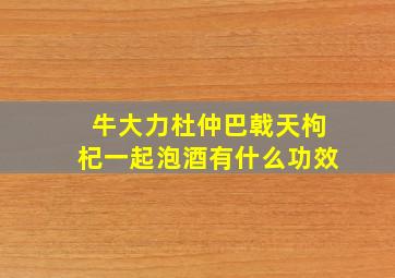 牛大力杜仲巴戟天枸杞一起泡酒有什么功效