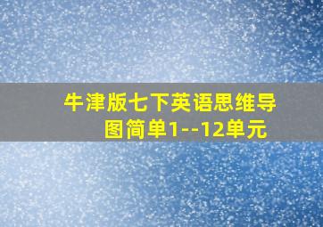 牛津版七下英语思维导图简单1--12单元