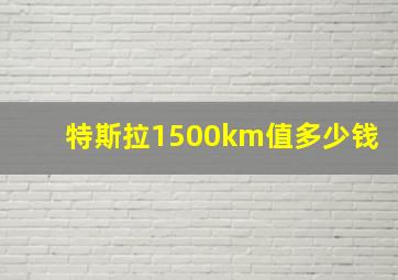 特斯拉1500km值多少钱