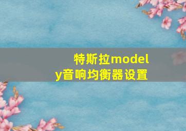 特斯拉modely音响均衡器设置