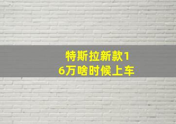 特斯拉新款16万啥时候上车