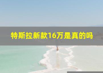 特斯拉新款16万是真的吗