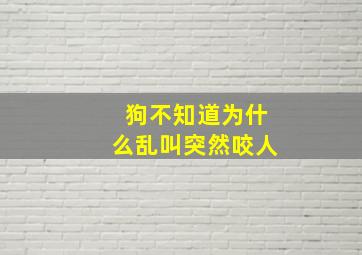 狗不知道为什么乱叫突然咬人