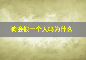 狗会恨一个人吗为什么