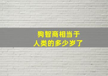 狗智商相当于人类的多少岁了