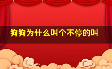 狗狗为什么叫个不停的叫