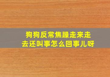 狗狗反常焦躁走来走去还叫事怎么回事儿呀