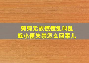 狗狗无故惊慌乱叫乱躲小便失禁怎么回事儿