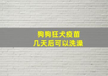 狗狗狂犬疫苗几天后可以洗澡