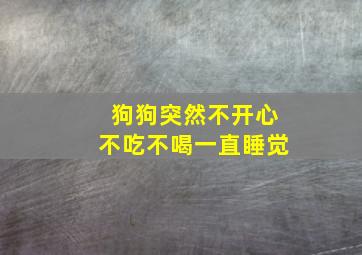 狗狗突然不开心不吃不喝一直睡觉