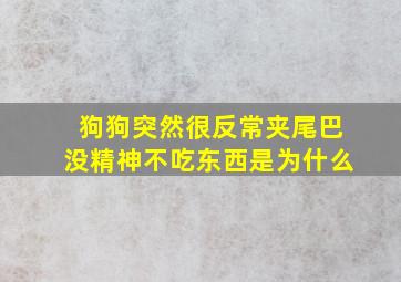 狗狗突然很反常夹尾巴没精神不吃东西是为什么