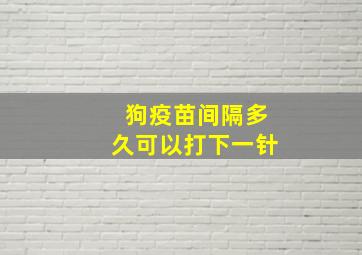 狗疫苗间隔多久可以打下一针