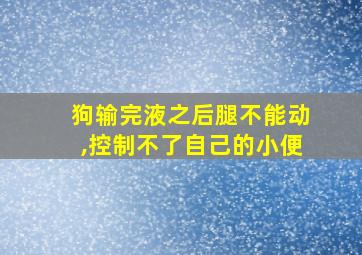 狗输完液之后腿不能动,控制不了自己的小便