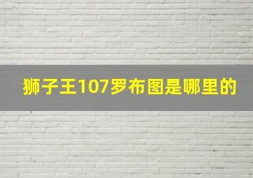 狮子王107罗布图是哪里的