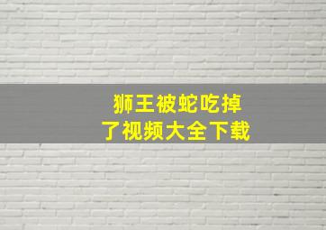 狮王被蛇吃掉了视频大全下载