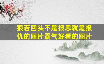 狼若回头不是报恩就是报仇的图片霸气好看的图片