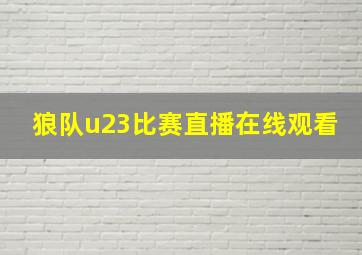 狼队u23比赛直播在线观看