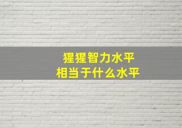 猩猩智力水平相当于什么水平