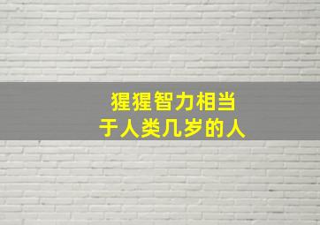 猩猩智力相当于人类几岁的人