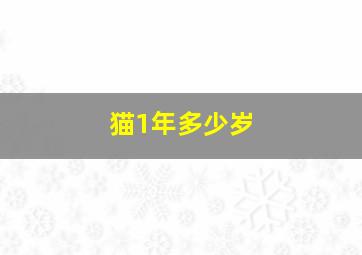 猫1年多少岁