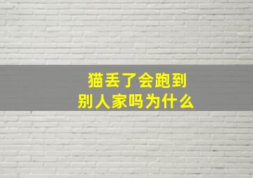 猫丢了会跑到别人家吗为什么