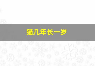 猫几年长一岁