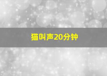 猫叫声20分钟