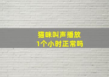 猫咪叫声播放1个小时正常吗