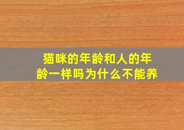 猫咪的年龄和人的年龄一样吗为什么不能养