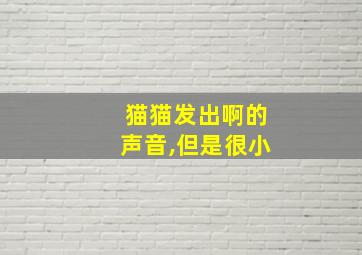 猫猫发出啊的声音,但是很小