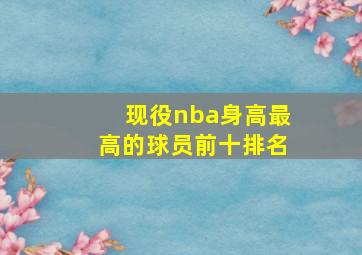 现役nba身高最高的球员前十排名