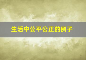 生活中公平公正的例子