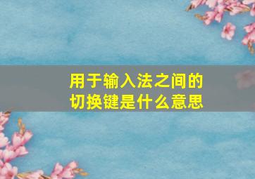 用于输入法之间的切换键是什么意思