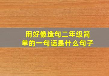 用好像造句二年级简单的一句话是什么句子