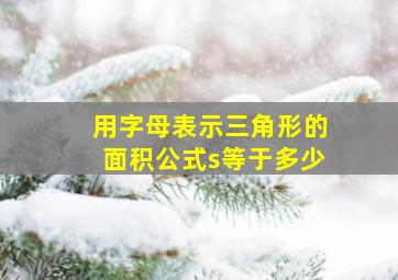 用字母表示三角形的面积公式s等于多少