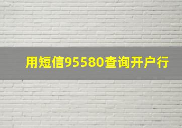 用短信95580查询开户行