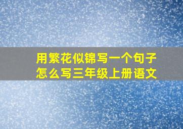 用繁花似锦写一个句子怎么写三年级上册语文