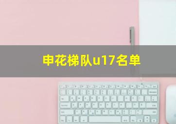 申花梯队u17名单