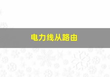 电力线从路由