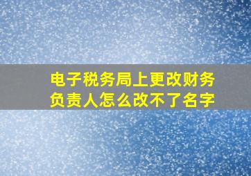 电子税务局上更改财务负责人怎么改不了名字