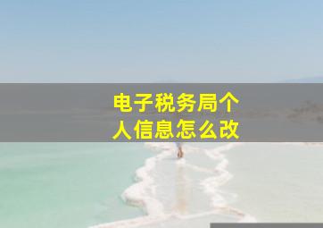 电子税务局个人信息怎么改