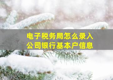 电子税务局怎么录入公司银行基本户信息