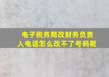 电子税务局改财务负责人电话怎么改不了号码呢