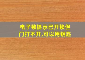 电子锁提示已开锁但门打不开,可以用钥匙