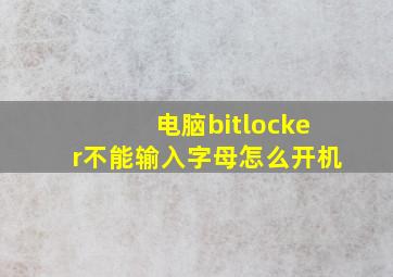 电脑bitlocker不能输入字母怎么开机