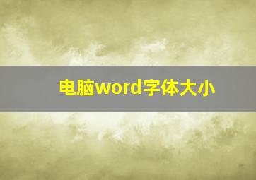 电脑word字体大小