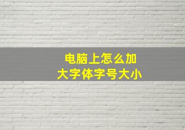 电脑上怎么加大字体字号大小