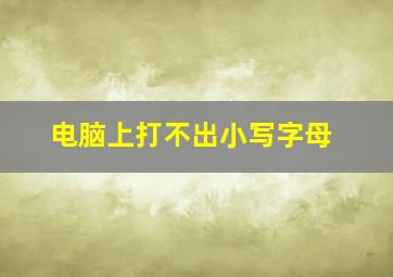 电脑上打不出小写字母