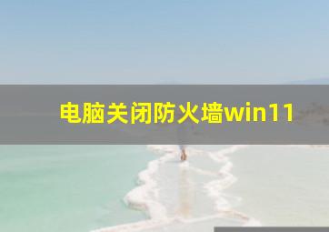 电脑关闭防火墙win11