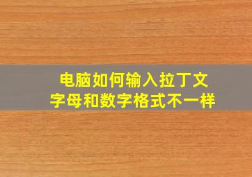 电脑如何输入拉丁文字母和数字格式不一样